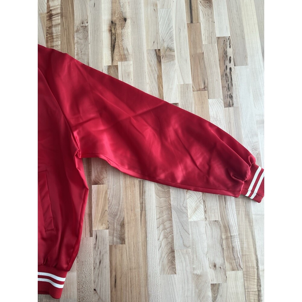 K-Brand Men's Vintage Red Satin Bomber Jacket Citgo Motor Oil Large - Picture 2 of 11